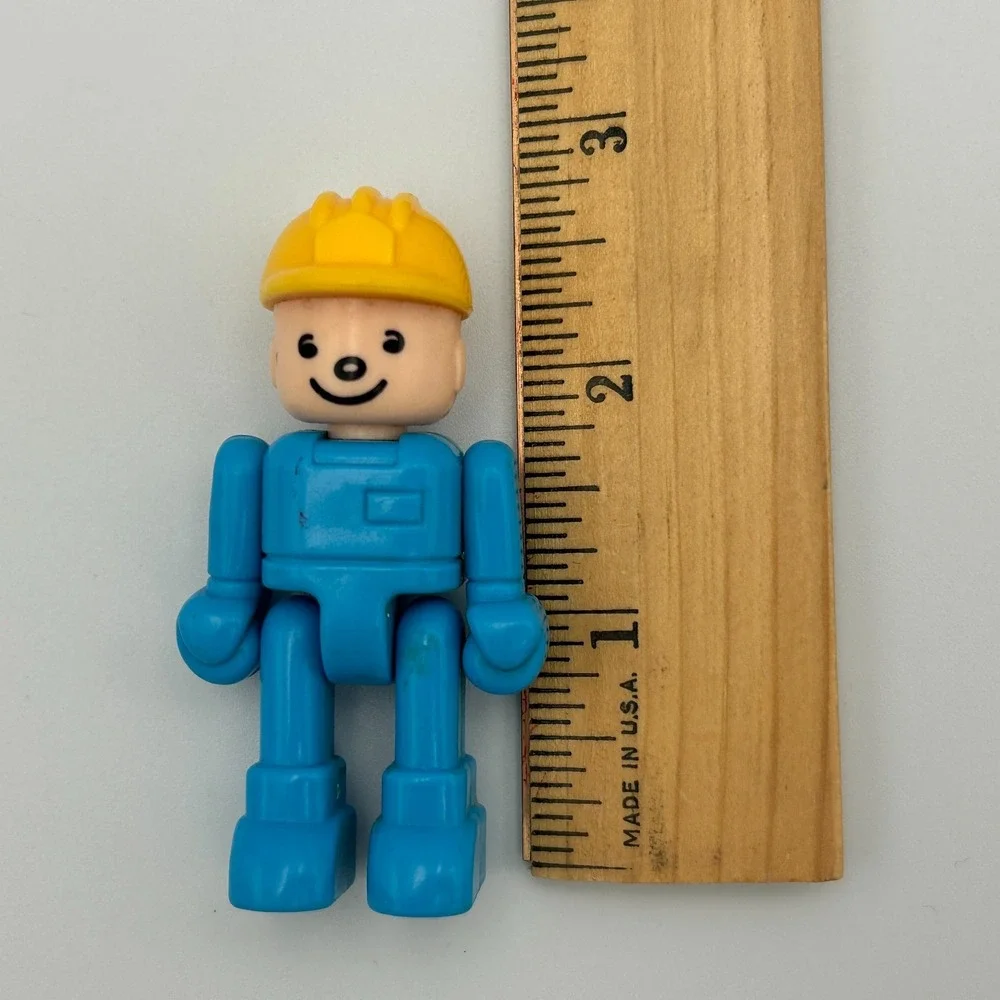 Vintage Playmobile Three Construction Workers -Hard Hats Men at Work Figures (3)